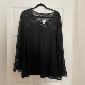 Black lace long sleeve shirt
